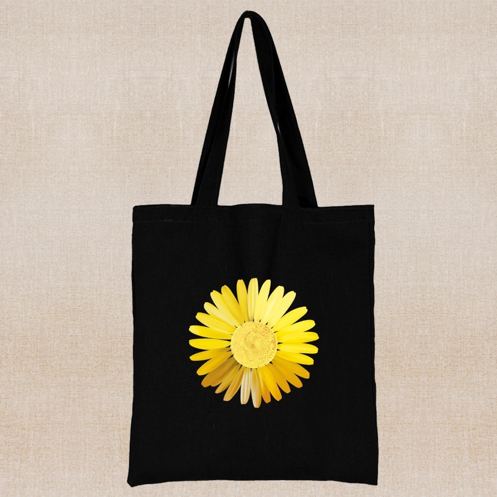 Canvas Shopping Bag Daisy Print Handheld Eco