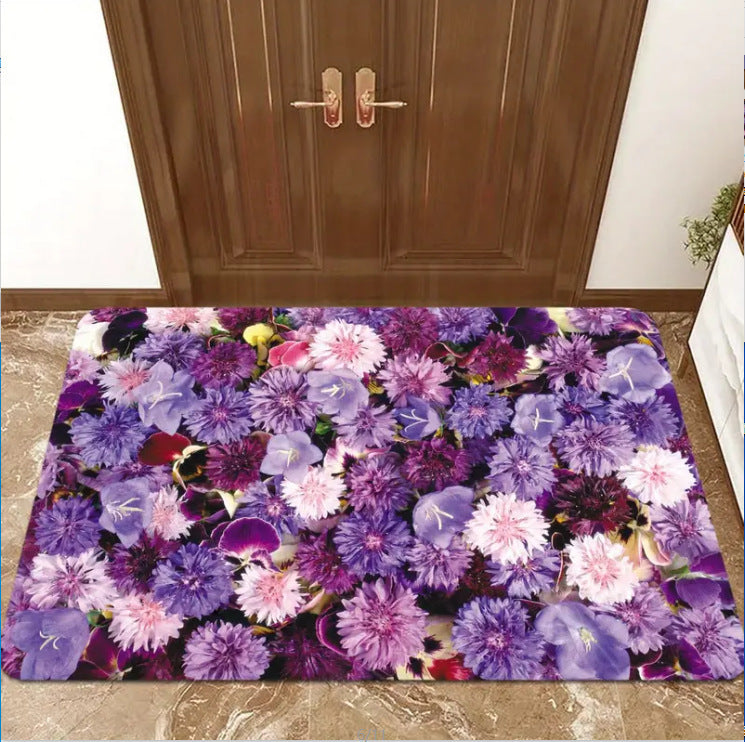 3D Flower New Floor Mat Bathroom Mats Decorative Hallway Door Mat