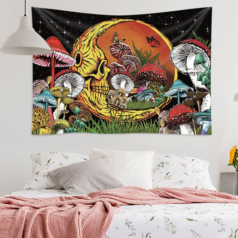 Moon Mushroom Tapestry – Psychedelic Boho Wall Hanging Home Decor