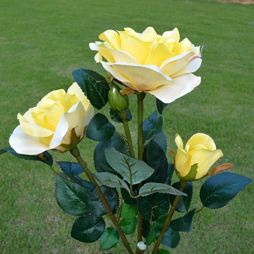 White Rose Lantern 3LED – Solar Powered Romantic Rose Lamp for Outdoor & Garden Decor