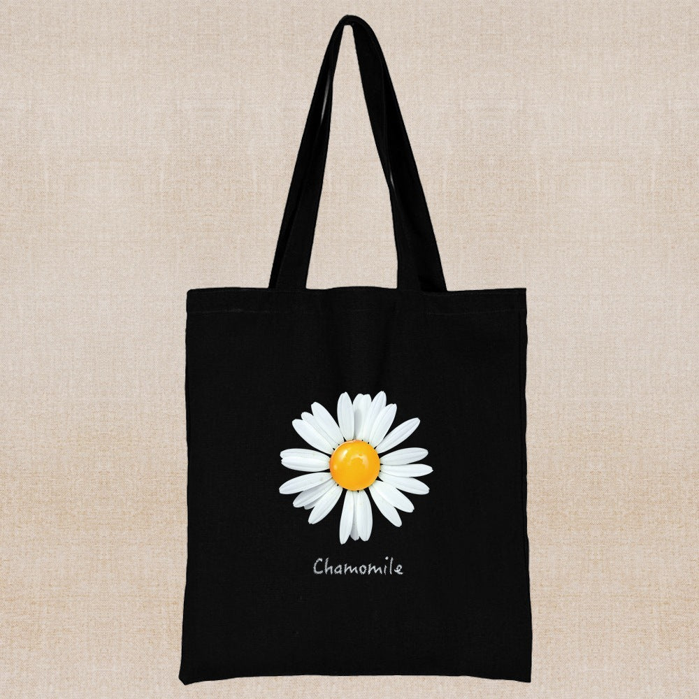 Canvas Shopping Bag Daisy Print Handheld Eco