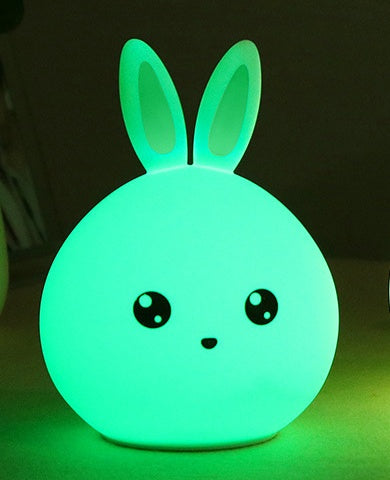 Cute Silicone Rabbit Night Light – Touch Sensor Colorful LED Lamp