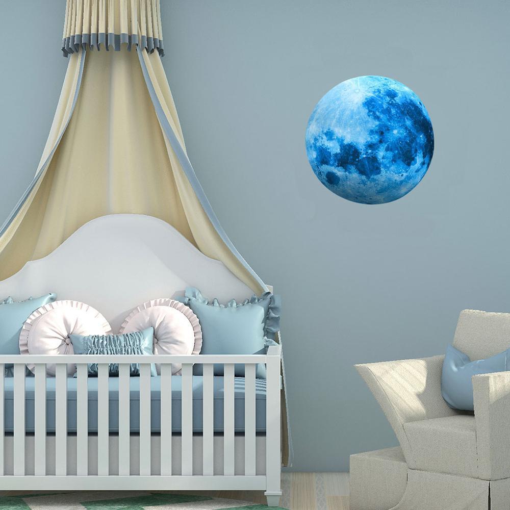 30 Green Luminous Film Moon PVC Wall Sticker 30cm Blue Luminous Moon