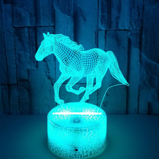 3D Touch Horse Night Lamp – USB Powered Decorative Lamp