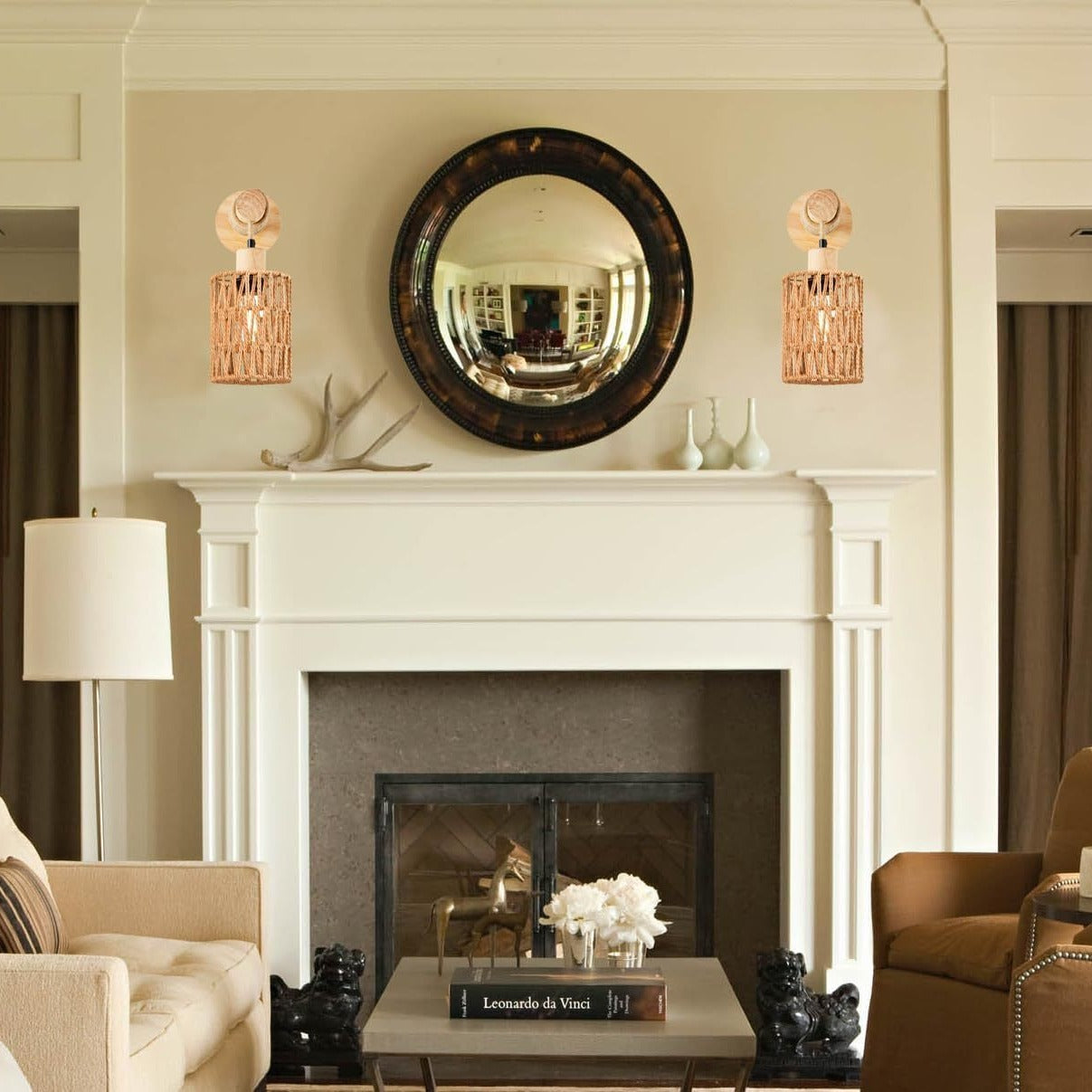 Wooden Bedroom Farmhouse Country Wall Lamps