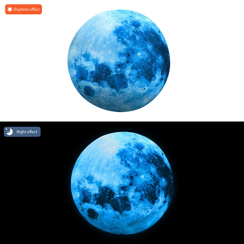 30 Green Luminous Film Moon PVC Wall Sticker 30cm Blue Luminous Moon