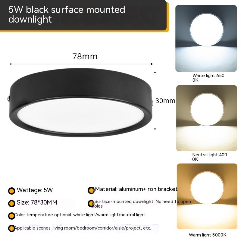 Ultra-Thin Folding LED Surface Mounted Downlight – Punch-Free, Modern