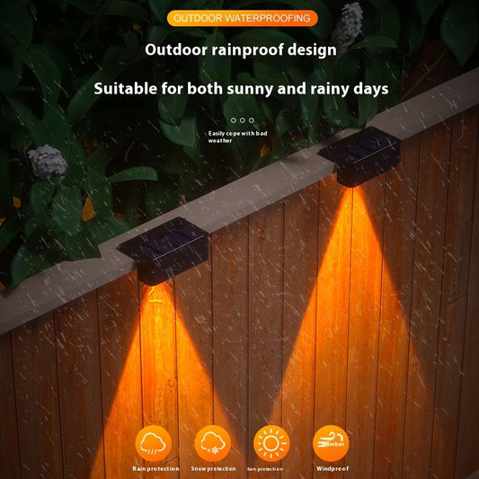 LED Aisle Fence Light Solar Energy Wall Lamp – Abstract Design, Outdoor Rainproof