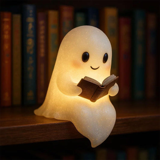 Halloween Ghost Reading Night Light – Resin Material, 10cm