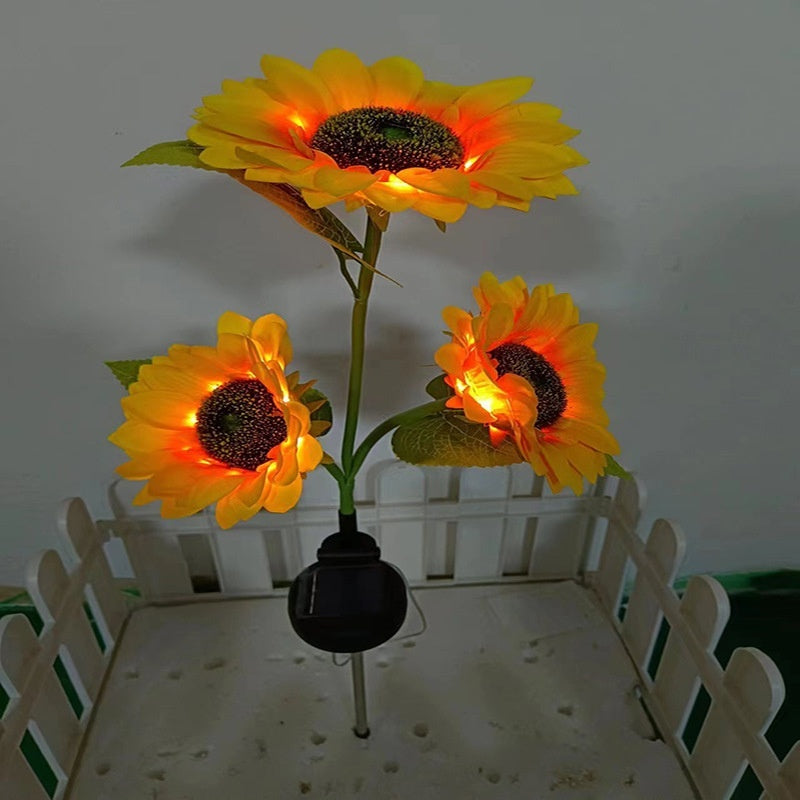 Color LED Solar Lawn Lamp – Flower Shaped Outdoor Courtyard Ground Lamp