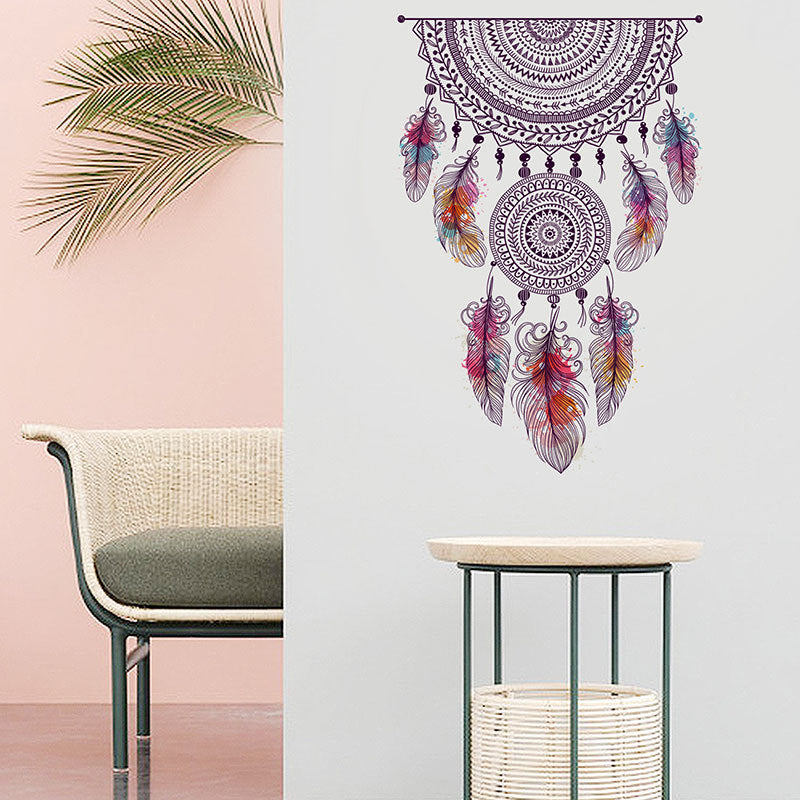 Feathered living room bedroom with removable wall sticker