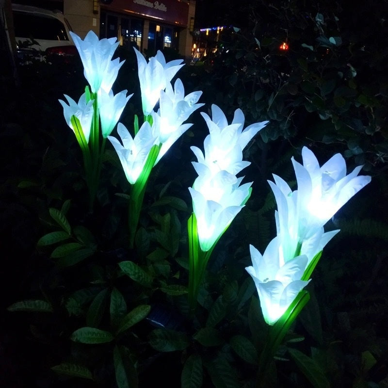 Color LED Solar Lawn Lamp – Flower Shaped Outdoor Courtyard Ground Lamp
