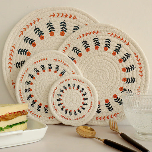 Nordic Cotton Printed Placemat Tray Coaster