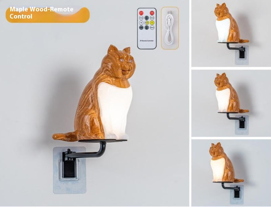 Creative Wall Lamp USB Charging Cat Ornaments Decorative Night Light