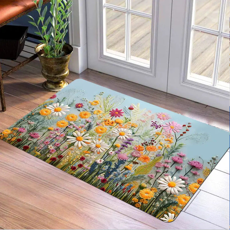 3D Flower New Floor Mat Bathroom Mats Decorative Hallway Door Mat