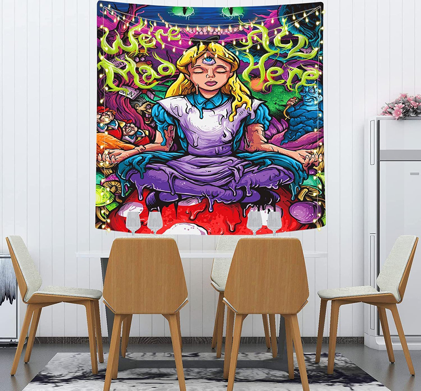 Psychedelic Wall Tapestry – Hippie Room Decor Hanging Cloth