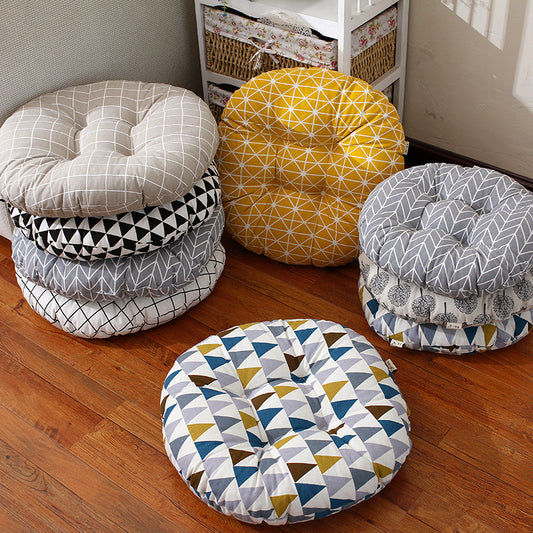 Round Thickened Stool Seat Cushions Cotton And Linen Bay Window