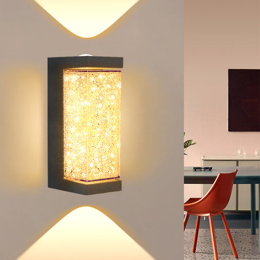 Modern Minimalist Crystal Wall Lamp – Round & Square Designs, Warm and White Light