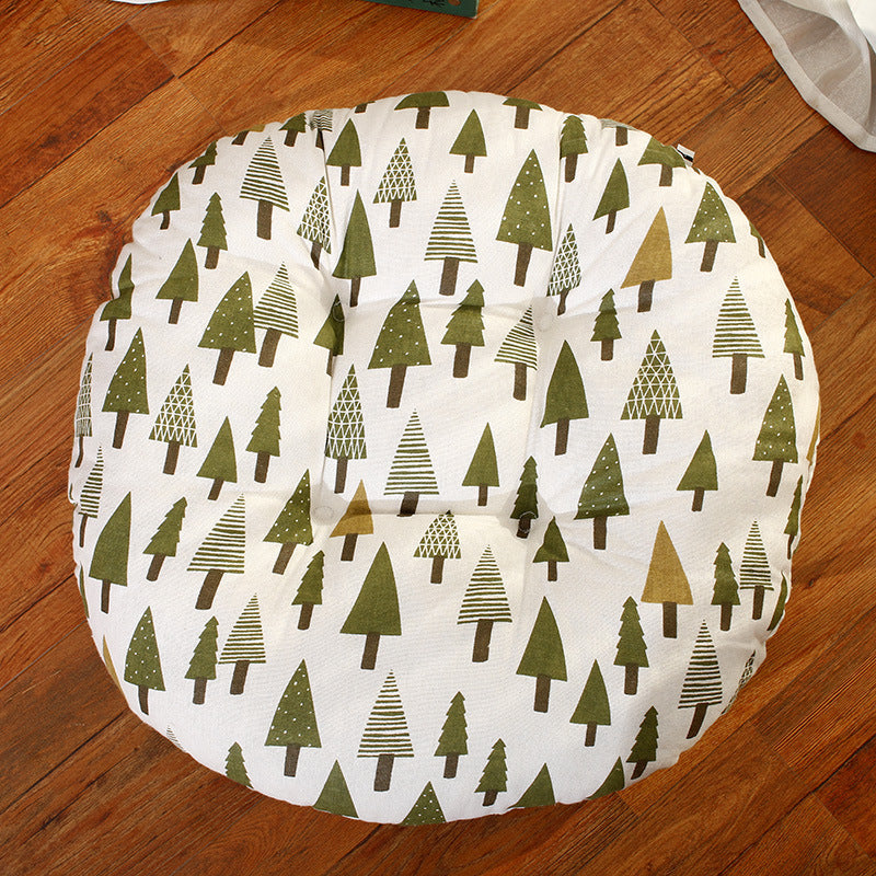 Round Thickened Stool Seat Cushions Cotton And Linen Bay Window