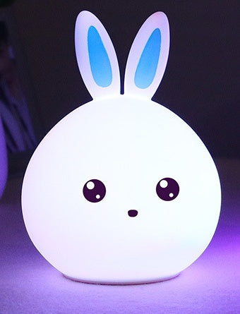 Cute Silicone Rabbit Night Light – Touch Sensor Colorful LED Lamp