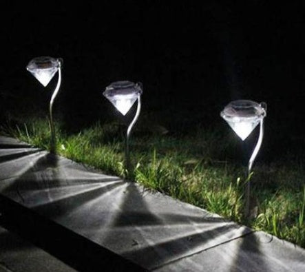 Solar Powered Garden Diamond Light – Waterproof Multicolor & White LED Outdoor Lamp