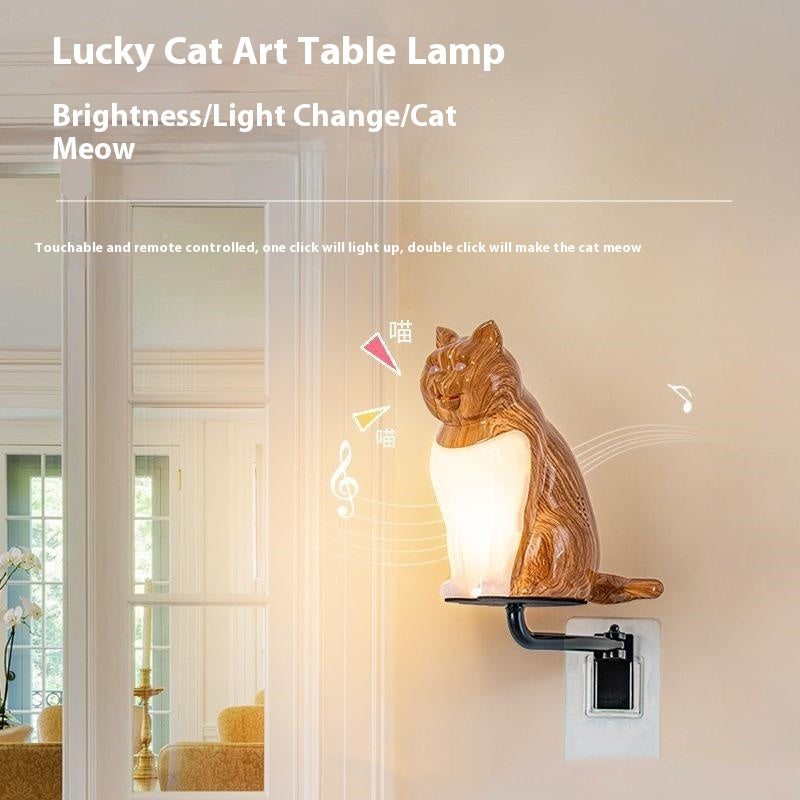 Creative USB Charging Cat Wall Lamp – Decorative Night Light