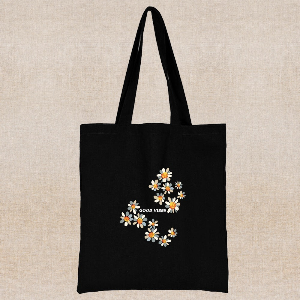Canvas Shopping Bag Daisy Print Handheld Eco