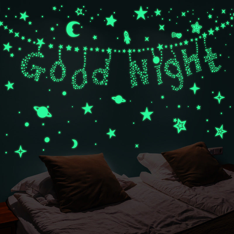 Creative DIY Fluorescent Star & Moon Wall Stickers – Removable Glow-in-the-Dark Décor