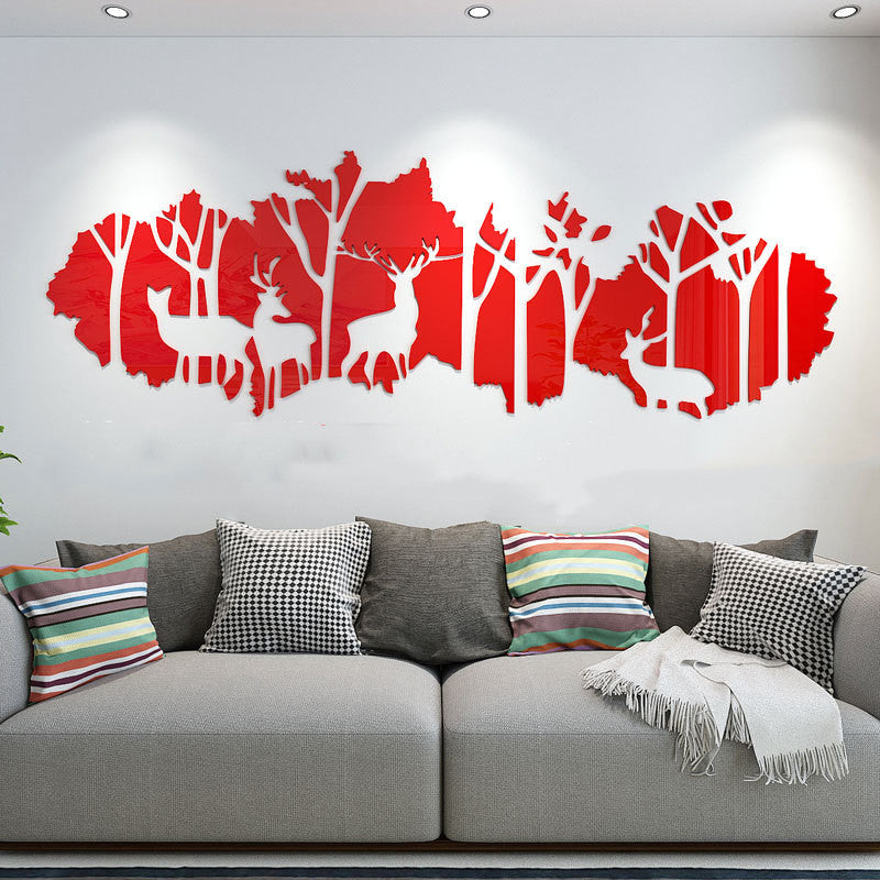 Acrylic 3D Three-dimensional Wall Stickers Self-adhesive