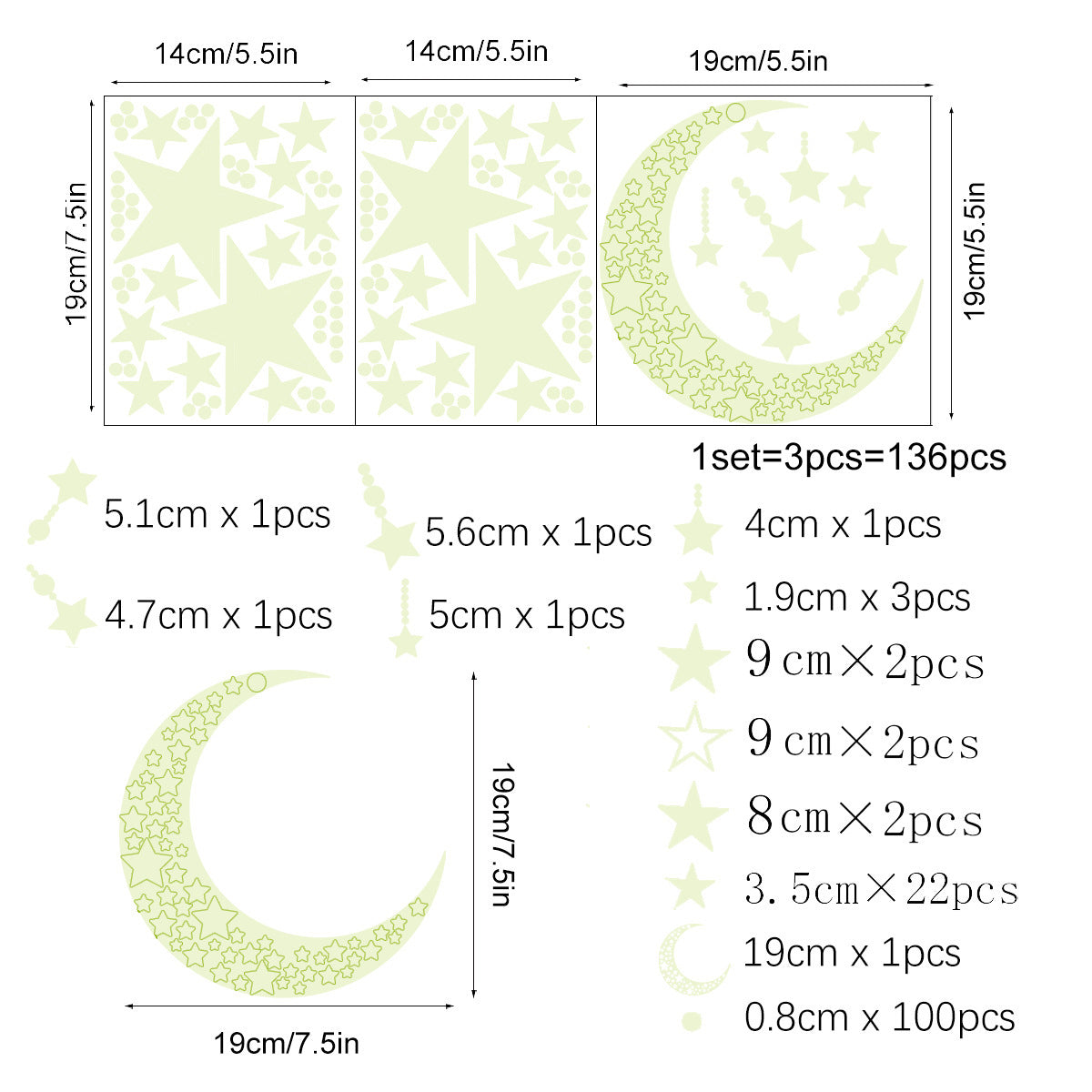 Blue Luminous Luminous Wall Stickers For Bedroom