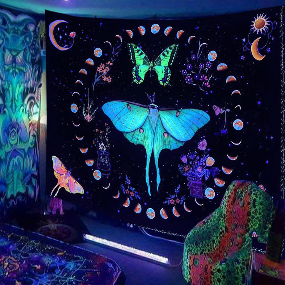 Fluorescent Print Tapestry – Luminous Wall Hanging for Chic Home Interiors