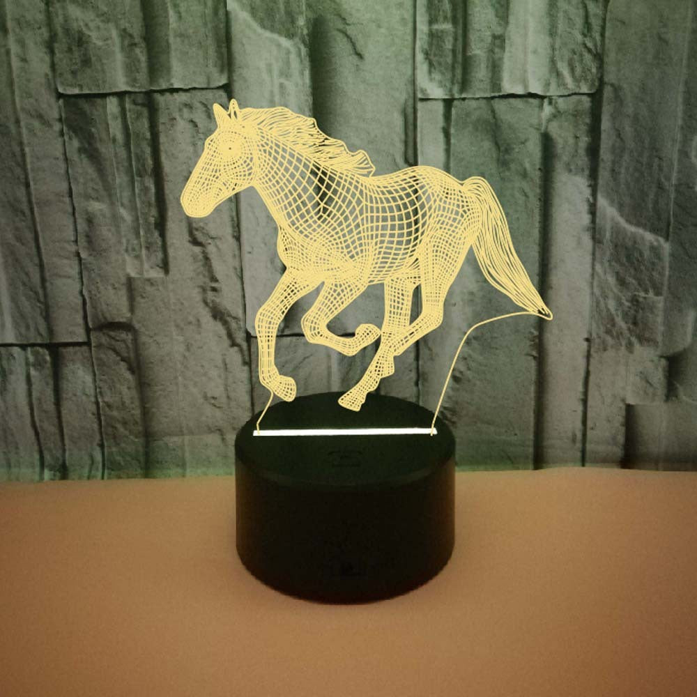 3D Touch Horse Night Lamp – USB Powered Decorative Lamp