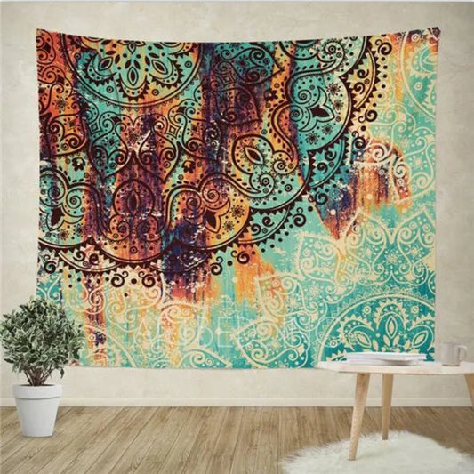 SevenStars Bohemian Mandala Tapestry – Floral Art Print Wall Hanging for Hippie & Boho Room Decor