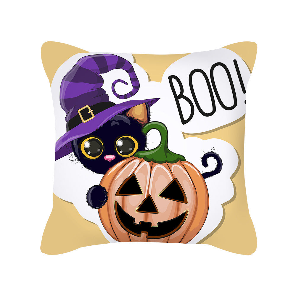 Pumpkin Cute Ghost Peach Skin Halloween Pillowcase Amazon Home Pillowcase Cushion Cover