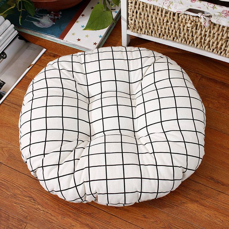 Round Thickened Stool Seat Cushions Cotton And Linen Bay Window
