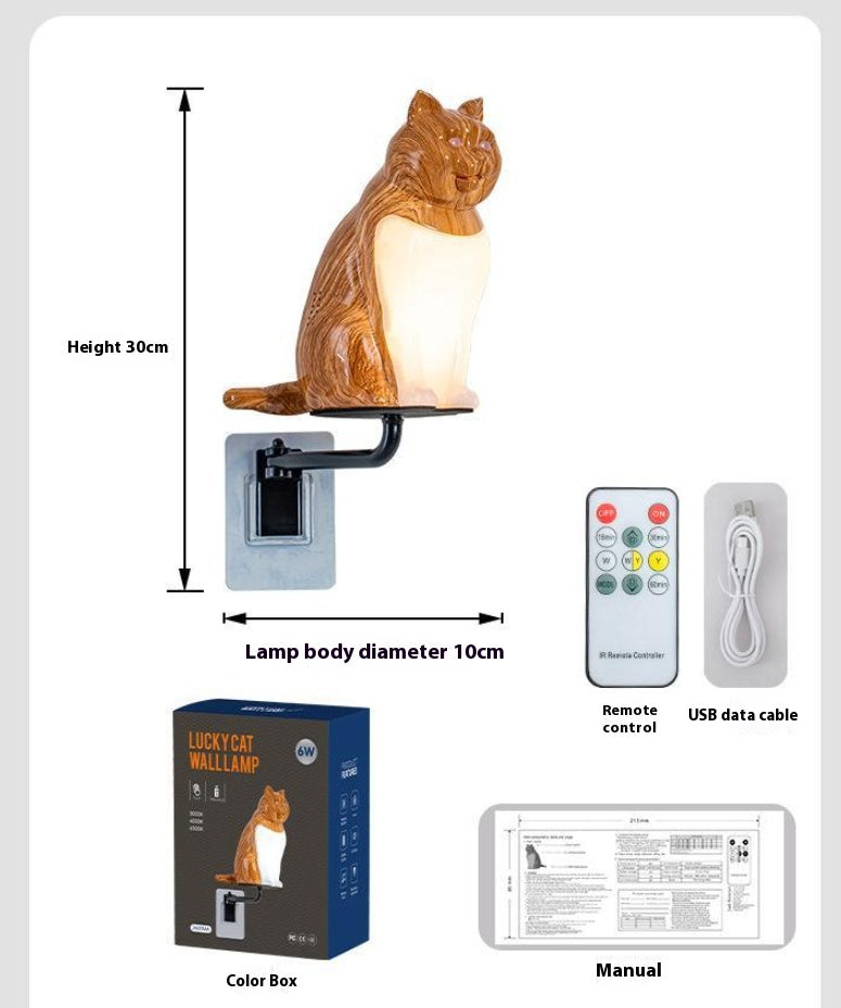 Creative USB Charging Cat Wall Lamp – Decorative Night Light