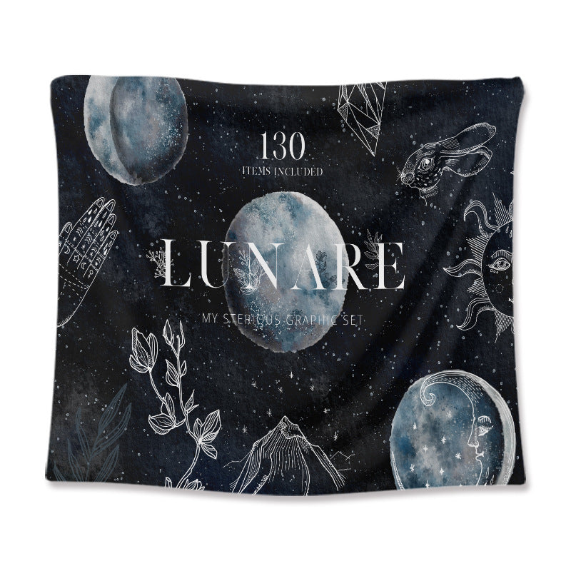 Line Moon Tapestry – Nordic Minimalist Wall Decor
