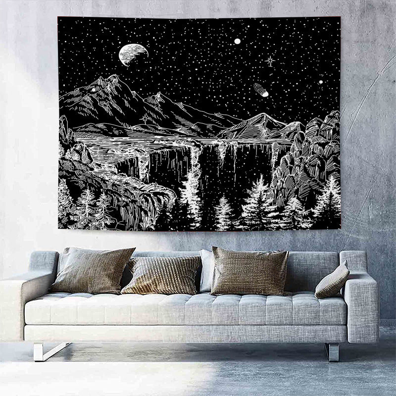 Sketch Art Tapestry – Minimalist Wall Hanging for Modern Home Decor