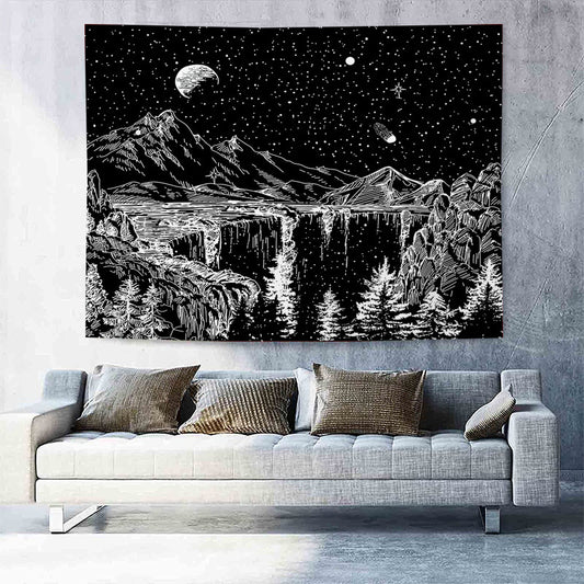 Sketch Art Tapestry – Minimalist Wall Hanging for Modern Home Decor