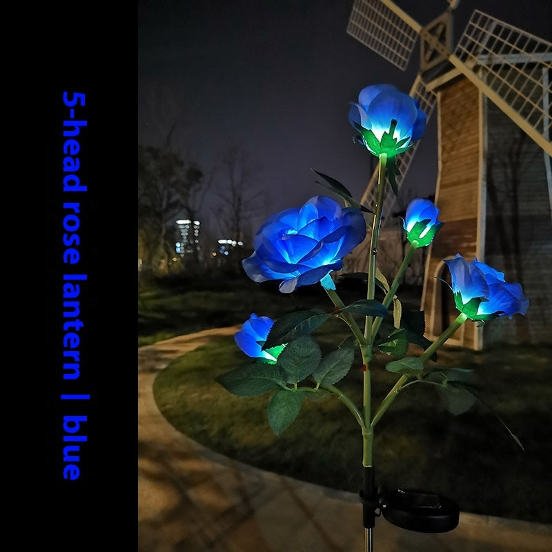 Color LED Solar Lawn Lamp – Flower Shaped Outdoor Courtyard Ground Lamp