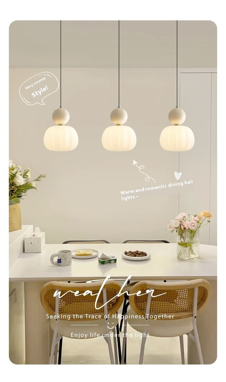 Creative Pumpkin Chandelier – Nordic Style Bedroom & Dining Room Lamp