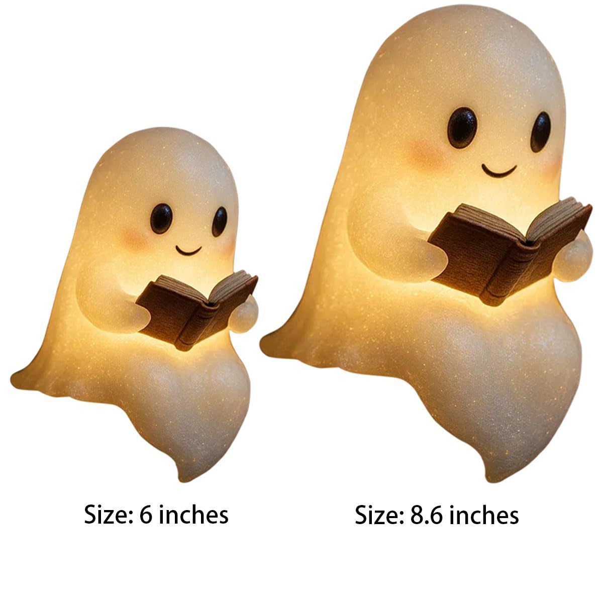 Halloween Ghost Reading Night Light – Resin Material, 10cm
