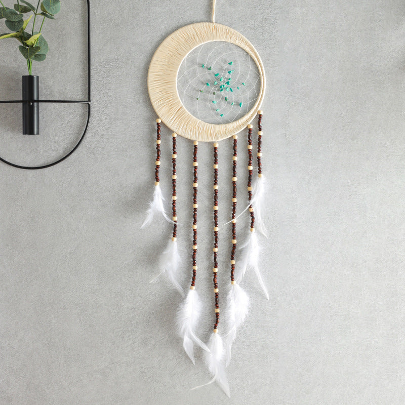 Bohemian Tassel Dreamcatcher Wall Hanging – Handcrafted Feather Tapestry Décor
