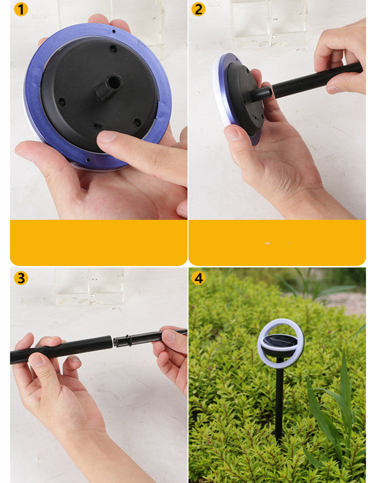 Solar Lawn Light – 12 LED Rotating Outdoor Courtyard Lamp