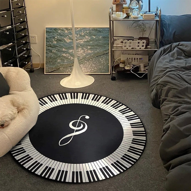 Black And White Simple Boys Bedroom Black 8 Carpet