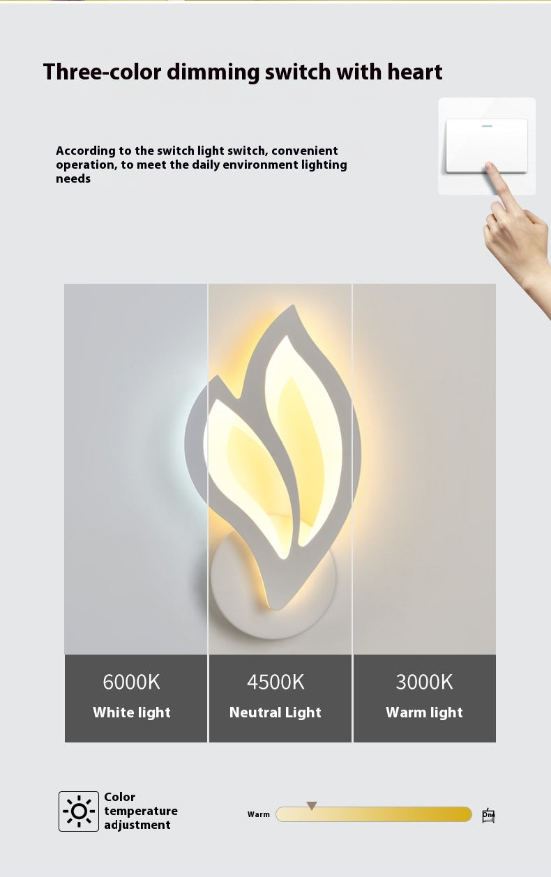 Modern Minimalist Iron Wall Lamp – Stylish Bedside & Staircase Lighting