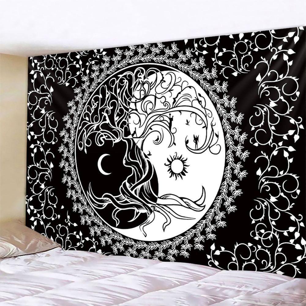 Home Decor Wall Tapestry – Sun, Moon & Star Design