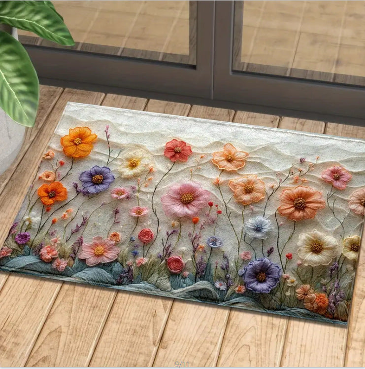 3D Flower New Floor Mat Bathroom Mats Decorative Hallway Door Mat