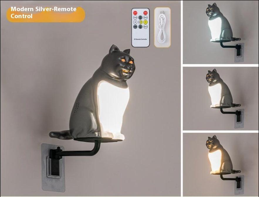 Creative Wall Lamp USB Charging Cat Ornaments Decorative Night Light