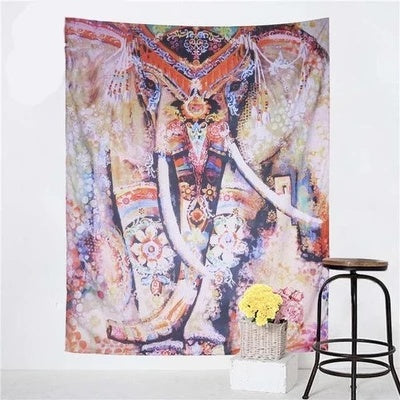 Elephant European Classical Plush Tapestry – Artistic Wall Hanging Home Décor